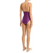 Bow Low-cut Purple Swimsuit