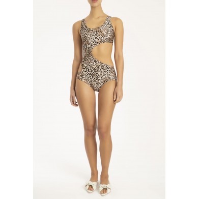 Leopard print hollow small swimsuit