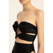 Solid High Leg Quilted Swimsuit