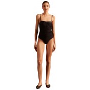 Solid Ruffle Halter Swimsuit