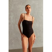 Solid Ruffle Halter Swimsuit