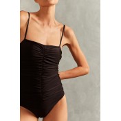 Solid Ruffle Halter Swimsuit