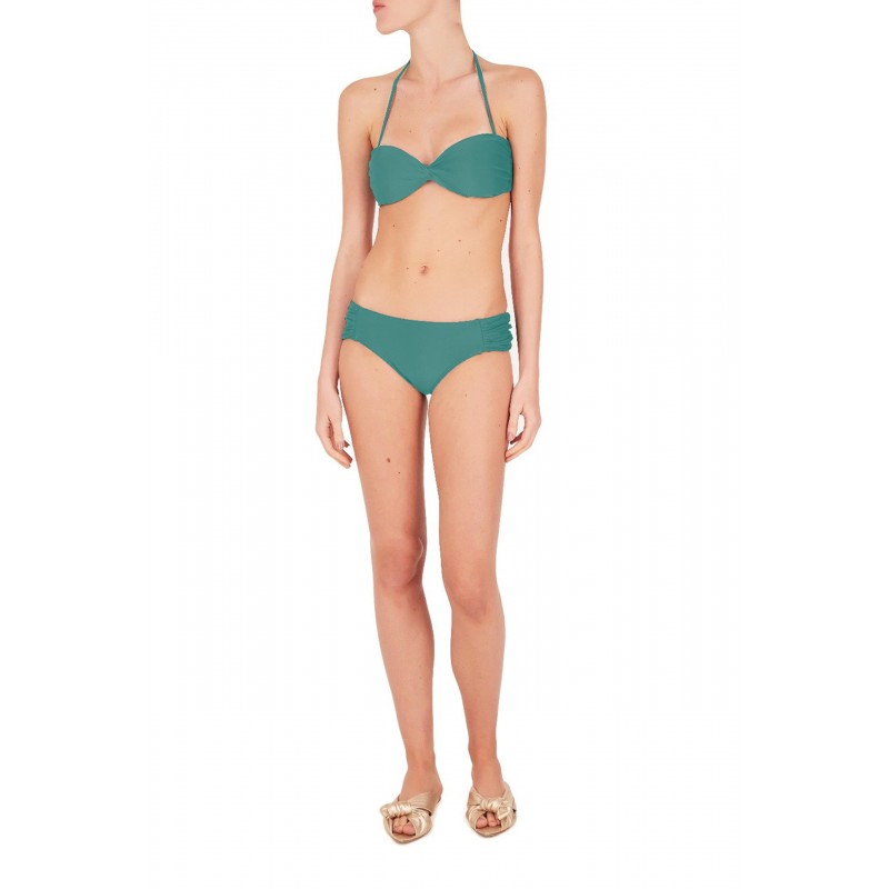 Solid Strapless Blue Heritage Bikini
