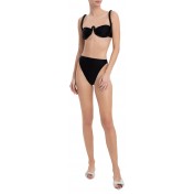 Solid color high-leg strap bikini