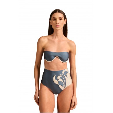 Vintage Lily Solid Applique High Leg Bikini