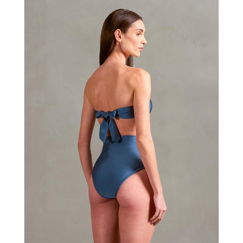 Vintage Lily Solid Applique High Leg Bikini