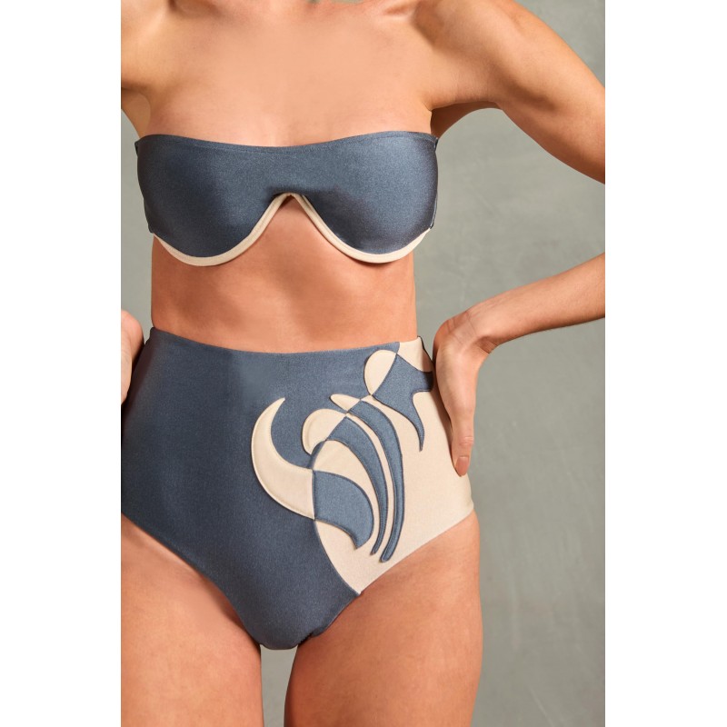 Vintage Lily Solid Applique High Leg Bikini